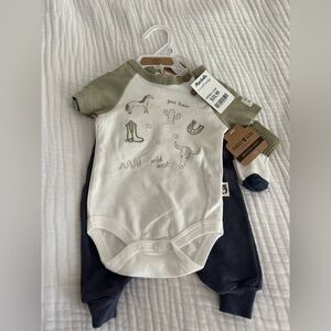 Mud Pie Kids Wild West Matching Set - Green and Cream